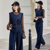 韩系时尚套装女2025秋季新款洋气上衣轻熟风牛仔马甲阔腿裤三件套YLFS9038 商品缩略图1