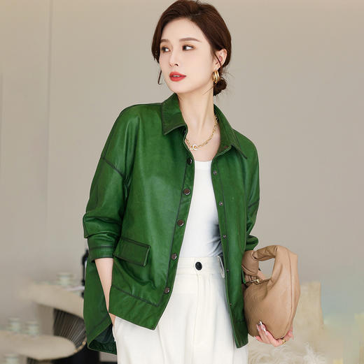 WB 3036真皮皮衣绵羊皮单皮宽松休闲时尚外套 商品图2