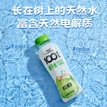 COLORFULL卡乐福100%纯椰子水350ml*12瓶0添加果汁补水健身孕妇可饮用 /水饮冲调 /饮料 /果蔬汁/饮料 商品图2