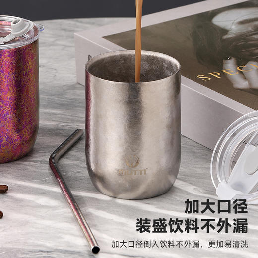 Mutti双层纯钛防烫隔热泰达尼V杯吸管杯防摔耐摔大容量饮水杯马克杯 商品图4