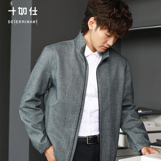 秋冬纯棉梭织里绒保暖商务立领夹克-OW10-03 商品图1