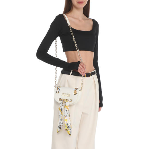 【现货超惠秒】Versace 女士 标志丝巾绑带链条单肩包 11384 商品图12