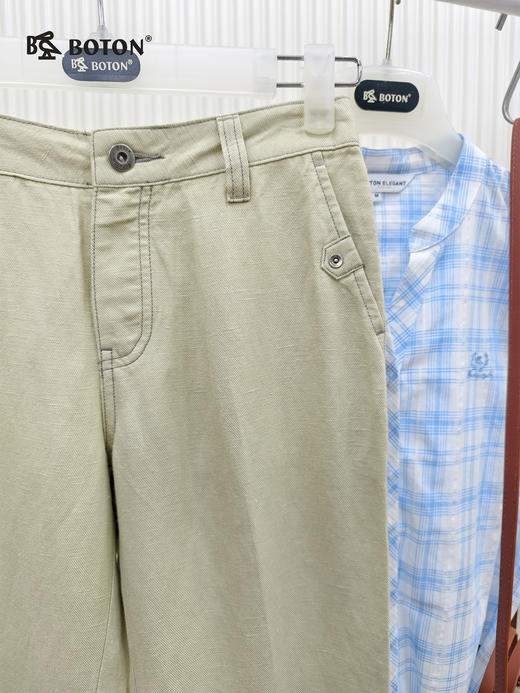 【第2件半价！尾货清仓不退换】波顿女士麻棉中裤透气舒适夏季百搭休闲裤LE331 商品图3