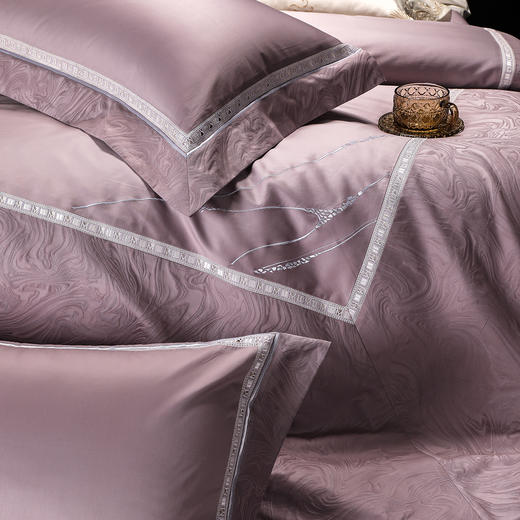 80支长绒棉染色提花四件套-云璃（紫） 商品图4