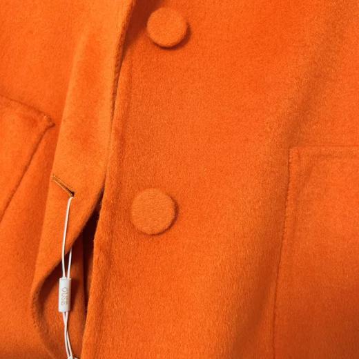 12.12错过没有！清货不退【高端系列】手工定制7730款100%高支全毛桔色花边翻领羊毛双面尼大衣-喜出 商品图3