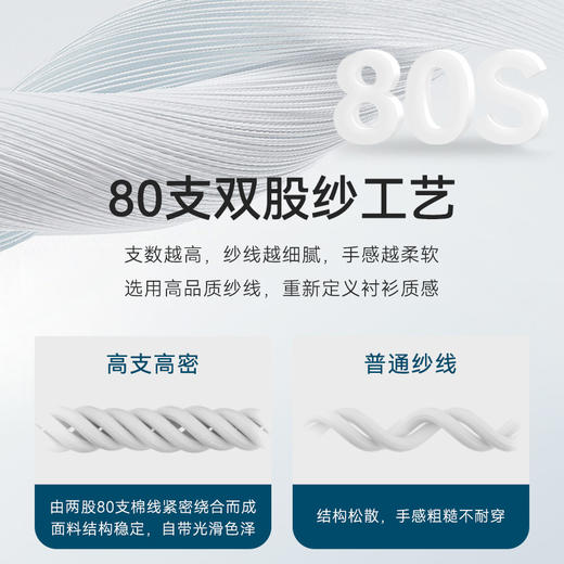 斜纹洗水休闲百搭80支纯棉长袖衬衫-CS02-01 商品图7