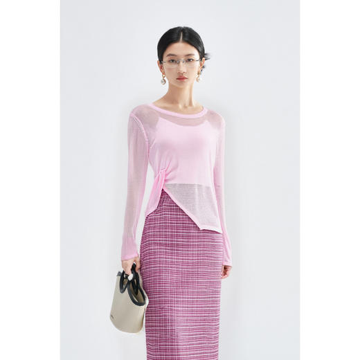 百搭舒适罩衫 米思阳2026春季新款休闲感宽松针织衫上衣女5936 商品图4