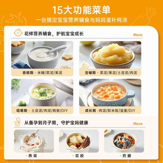 BRUNO博鲁诺小饱宝婴儿辅食机蒸煮一体多功能料理机BZK-FSJ6SH01 商品图2