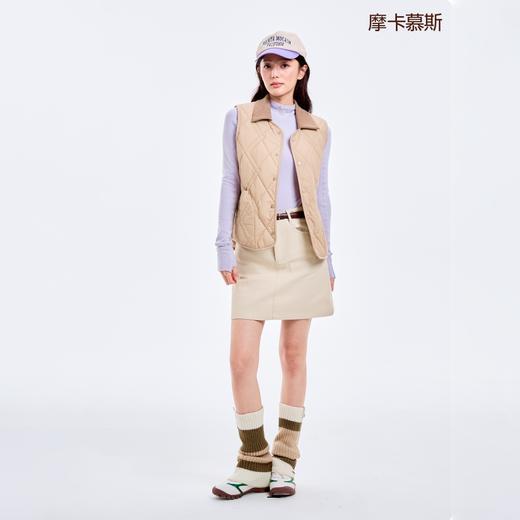 可拆翻领绗缝羊毛马夹 男女同款 保暖百搭 商品图2