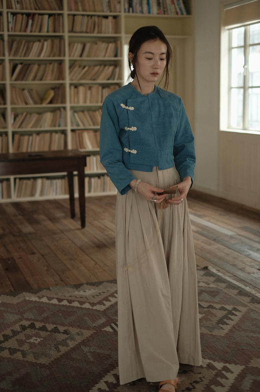 手织古布&植物蓝染 - 中式对襟盘扣小褂 商品图8