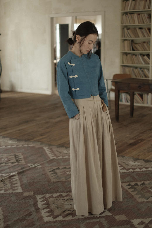 手织古布&植物蓝染 - 中式对襟盘扣小褂 商品图7