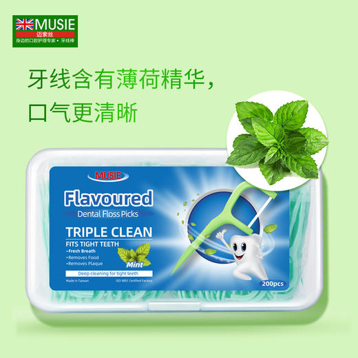 【中欧班列】台湾迈索斯牙线棒 细滑双线 木糖醇薄荷扁线 竹炭扁线 牙签刷 商品图6