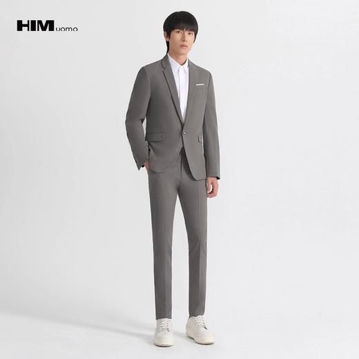 HIM漢崇 套装西装 男士修身高级感时尚商务正装咖啡色西服外套 商品图1