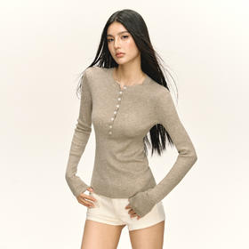 Ariseism 美式复古4色薄款长袖针织衫女秋季新款修身上衣