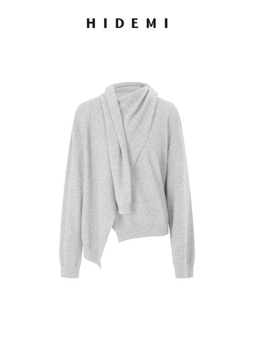 HIDEMI 美丽奴羊毛不对称多穿式毛织上衣 商品图6