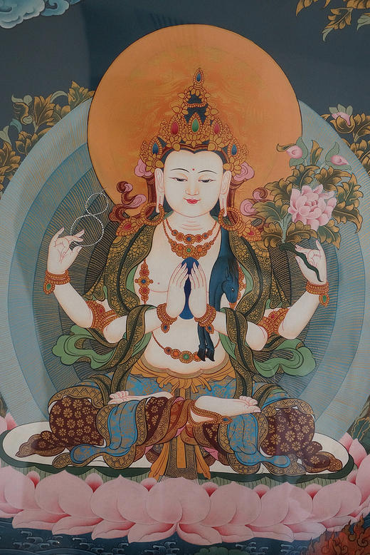 唐卡｜四臂观音 商品图1