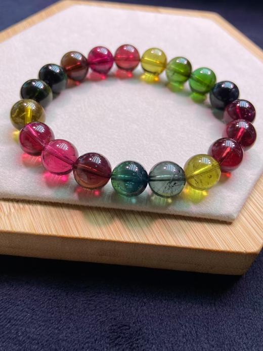 10mm多圈老矿彩虹碧玺手串 商品图5