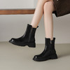 阿么手工女鞋复古侧拉链短靴女休闲2025新款小个子厚底靴子4.5CM 商品缩略图3