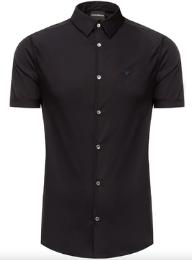 【超惠秒】Emporio Armani 男士刺绣飞鹰logo 弹棉短袖衬衣 97604