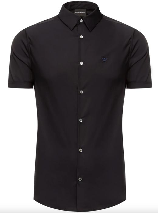 【超惠秒】Emporio Armani 男士刺绣飞鹰logo 弹棉短袖衬衣 97604 商品图0