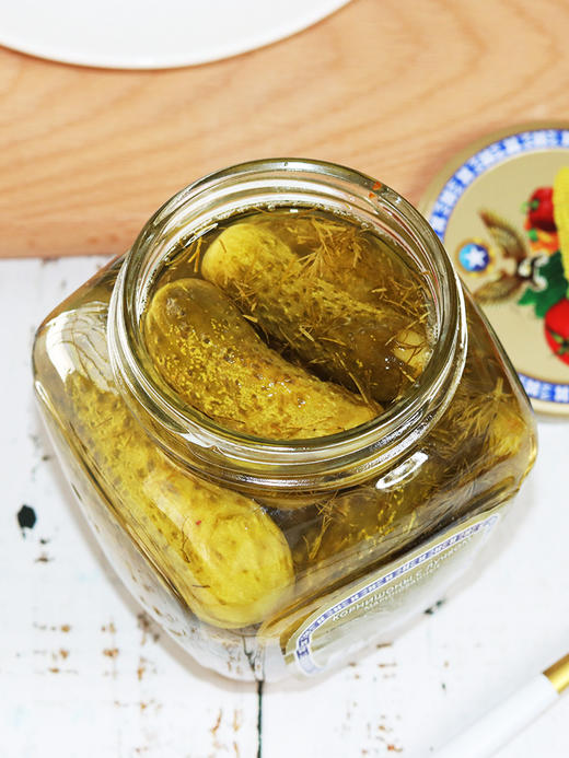 【中欧班列精选】 俄罗斯酸黄瓜 原装进口金谷牌酸黄瓜 腌制蔬泡菜即食俄式腌渍小黄瓜罐头500g 商品图2