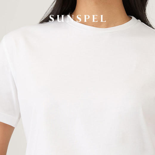 SUNSPEL女士经典款Supima棉Boy Fit短袖T恤春夏休闲舒适透气轻薄 商品图2