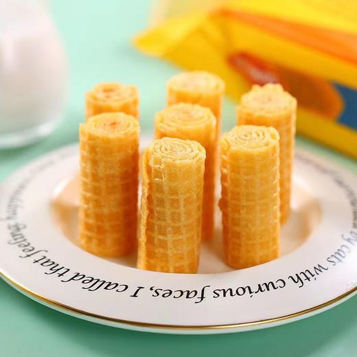 【中欧班列精选】俄罗斯进口341黄蛋卷炼乳夹心酥脆饼干威化休闲零食160g/包 商品图2