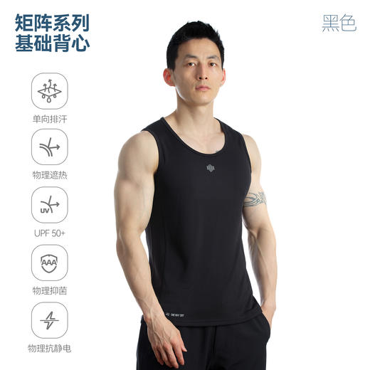 单导背心男健身户外运动透气汗衫修身速干打底衫跑步排汗无袖T恤 商品图2