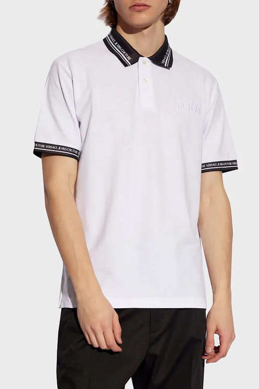 【超惠秒】Versace 范思哲 男士全棉字母刺绣+领圈logo简约休闲短袖 Polo T恤11942 商品图7