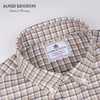 【休闲云染格纹 100%棉】占姆士男士春秋季新款纯棉云染修身格纹衬衫 商品缩略图3