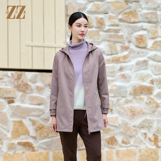 佐尔美时尚气质简约百搭连帽中长款风衣女M43FZ05 商品图1