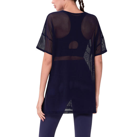 跃牌（呗咪纷纷系列）夏季亲肤运动轻薄宽松户外透气瑜伽休闲遮臀凉感罩衫短袖上衣女DX3307 商品图3