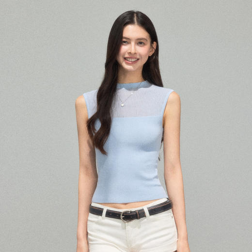 Ariseism 美式复古设计感微透背心女夏季新款修身上衣 商品图1