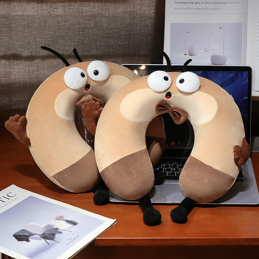 自然醒大头蟑螂仔记忆棉u型枕套盒学生旅行便携飞机护脖靠枕办公室午睡QYL 商品图8