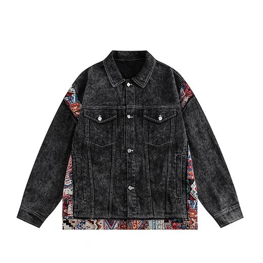 【水洗拼接牛仔外套】春秋季新款 美式脏粉色休闲夹克上衣外套 商品图6