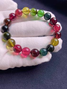 10mm多圈老矿彩虹碧玺手串