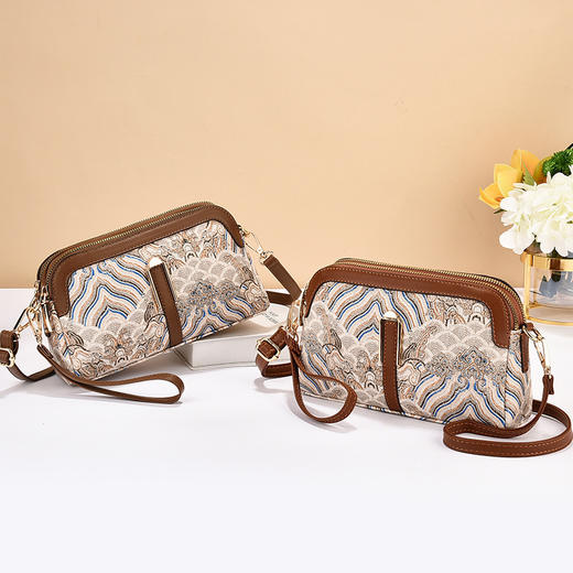 F9207#流行小包包2025秋季新款国风时尚女士单肩斜挎包中老年妈妈包 商品图3