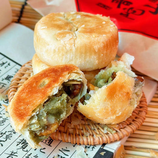 皮酥陷多 香而不腻 | 普陀山净素古法手工月饼 舟山海苔/黑芝麻核桃/精制红豆 中式茶点点心 250g/盒 商品图7