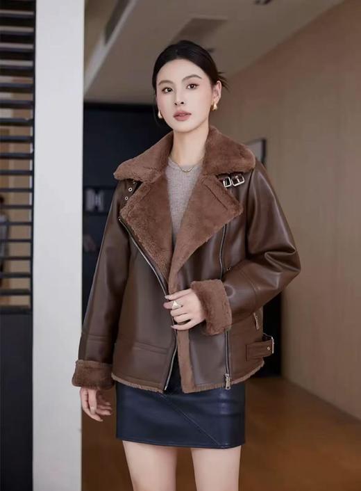 【品牌特卖】seazennal厚款皮毛一体pu免洗脏了可擦秋冬外套-喜出 商品图2