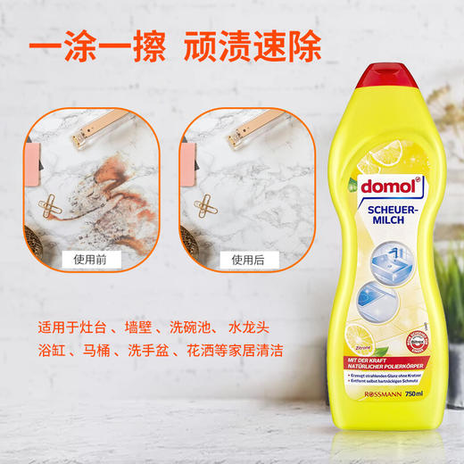【中欧班列2瓶】德国domol去污乳液 原装进口ROSSMANN灶台瓷砖金属多用途去污乳液750ml/瓶 商品图8