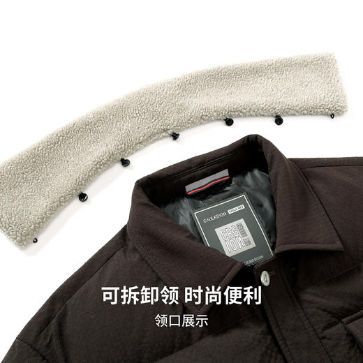 【含鸭绒】圣得西男士保暖工装羽绒服2025冬新款羊毛混纺翻领外套 商品图7