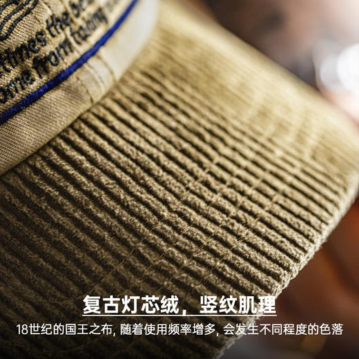 马登工装美式复古棒球帽弯檐卡车司机卡其色灯芯绒硬顶鸭舌帽子男 商品图2