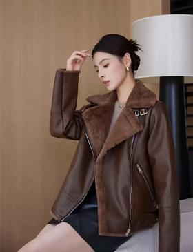 【品牌特卖】seazennal厚款皮毛一体pu免洗脏了可擦秋冬外套-喜出