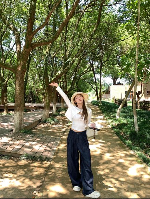 王珞丹同款MAX高端线软牛仔阔腿牛仔裤 商品图10