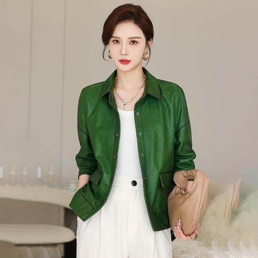 WB 3036真皮皮衣绵羊皮单皮宽松休闲时尚外套 商品图1