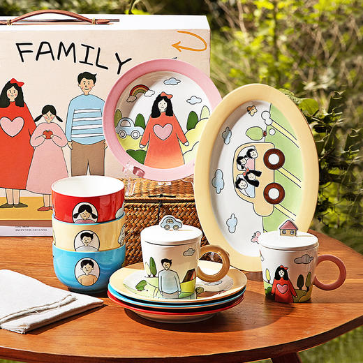 摩登主妇新婚结婚订婚礼物送新人闺蜜情侶餐具套装碗碟釉下彩碗具 商品图0