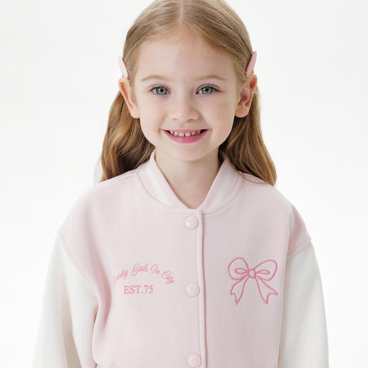 马克珍妮女童学院风软糯棒球服儿童外套宝宝2025年春装新款250209 商品图4