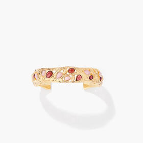 订购8周到｜Aurélie Bidermann-ATALIDE-石榴石 粉红蛋白石 镀金 细手镯［法国设计师］