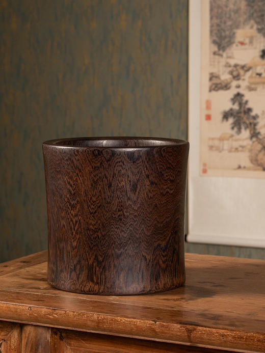 清	鸡翅木束腰笔海 商品图0