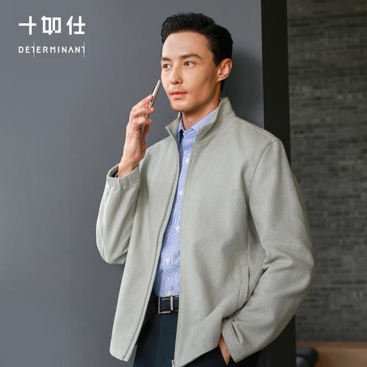 秋冬纯棉梭织里绒保暖商务立领夹克-OW10-03 商品图0